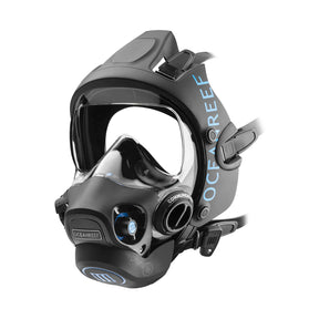 Open Box Ocean Reef Neptune III Package - Diving Full face mask w/int 2nd st, surface air valve, hose, pressure gauge, octopus, SL35TX DIN first stage + bump + quick connection hose-Black-M/L-