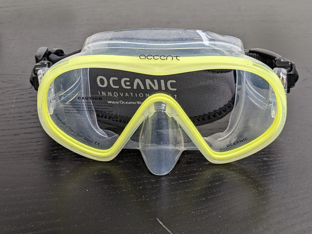 Open Box Oceanic Accent Dive Mask - Yellow-Like New-