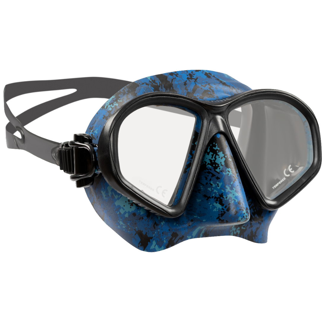 Used Oceanic Predator Dual Lens Ultra Low-Volume Camo Free Diving Mask