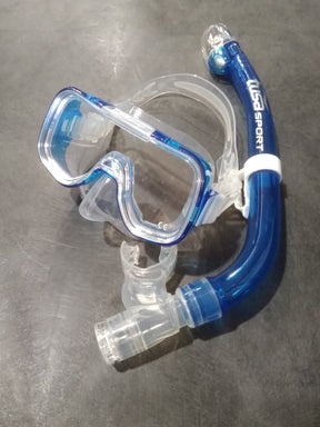 Open Box Tusa Imprex 3D Dive Mask and Snorkel Combo (UM-33/USP-250)-Fish Tail Blue-
