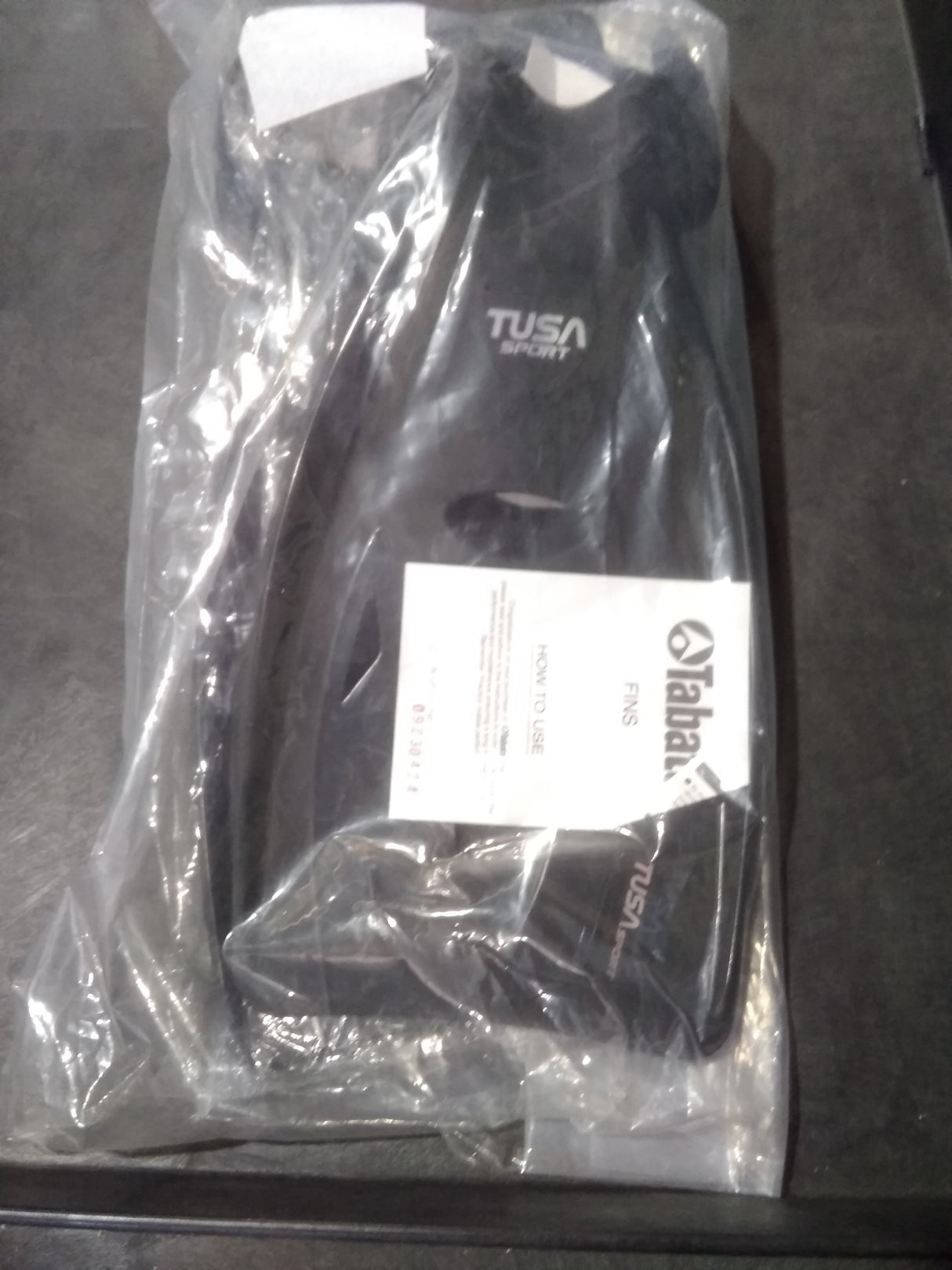 Open Box Tusa Open Heel Snorkel Fin with Sil Strap, Large Black-Black-L-Like New