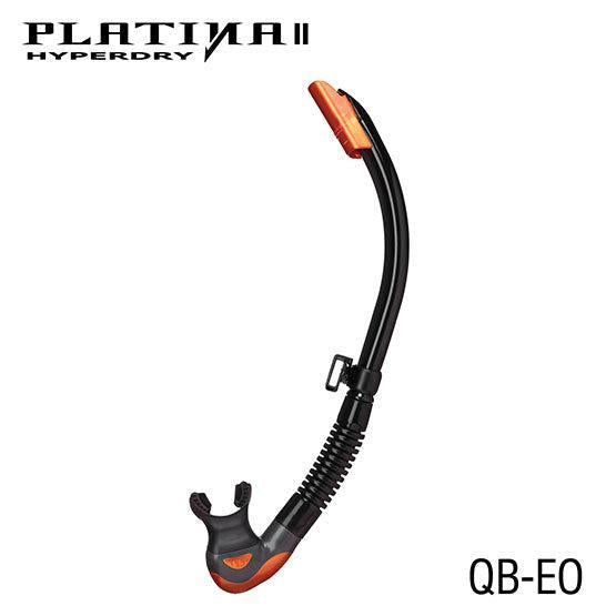 Open Box Tusa Platina Hyperdry II Scuba Diving Snorkel-Like New-Black/Energy Orange-