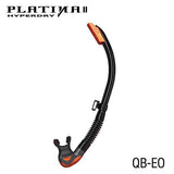 Open Box Tusa Platina Hyperdry II Scuba Diving Snorkel-Like New-Black/Energy Orange-