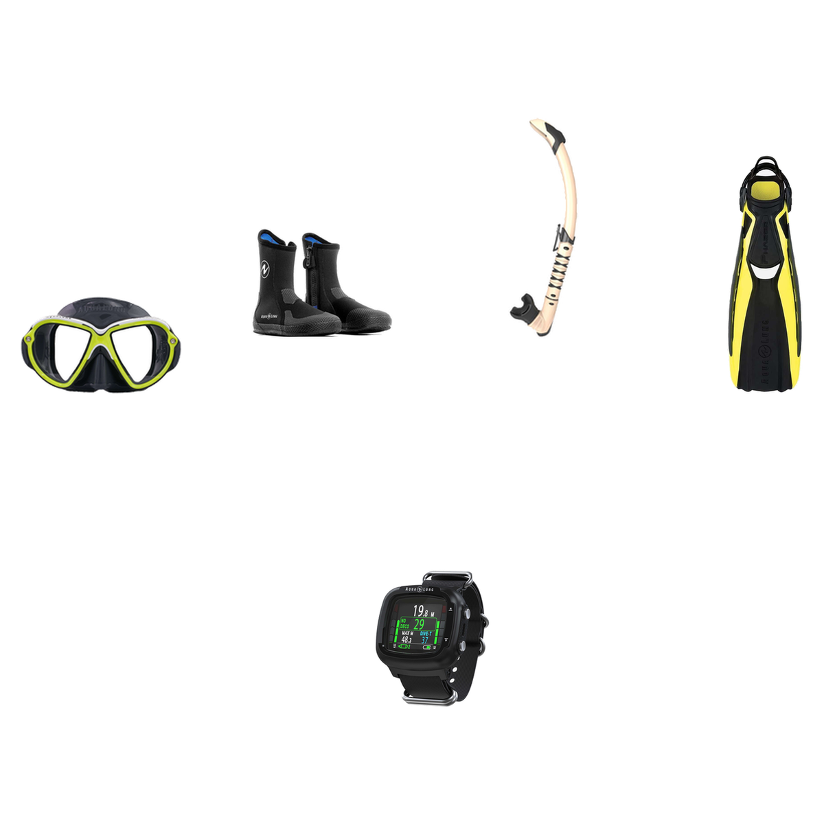 Aqualung Open Water Diver Course Package – Reveal Ultrafit Mask + Phazer Open Heel Fins + Zephyr Flex Snorkel + 7mm Superzip…