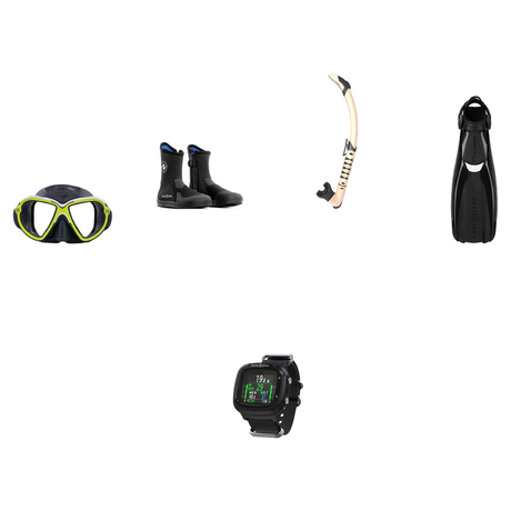 Aqualung Open Water Diver Course Package – Reveal Ultrafit Mask + Phazer Open Heel Fins + Zephyr Flex Snorkel + 7mm Superzip…