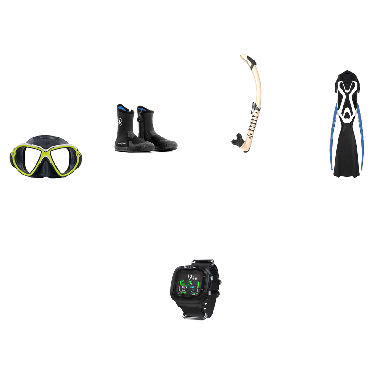 Aqualung Open Water Diver Course Package – Reveal Ultrafit Mask + Phazer Open Heel Fins + Zephyr Flex Snorkel + 7mm Superzip…
