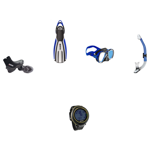 Mares Open Water Diver Course Package – Force-X LS Mask + Avanti 4X Fins + Ergo Dry Snorkel + 5mm Trilastic Boots + Puck 4 Dive Computer