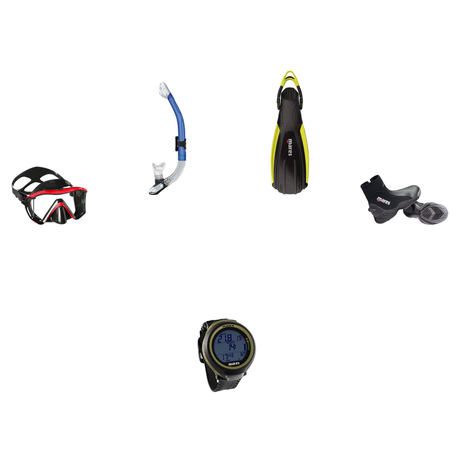Mares Open Water Diver Course Package – Force-X LS Mask + Avanti 4X Fins + Ergo Dry Snorkel + 5mm Trilastic Boots + Puck 4 D…
