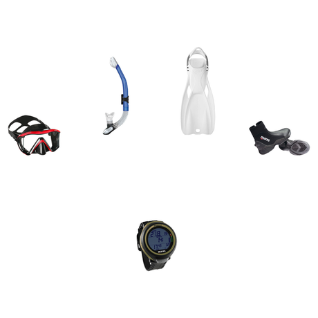 Mares Open Water Diver Course Package – Force-X LS Mask + Avanti 4X Fins + Ergo Dry Snorkel + 5mm Trilastic Boots + Puck 4 D…