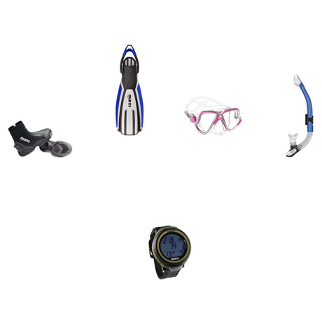 Mares Open Water Diver Course Package – Force-X LS Mask + Avanti 4X Fins + Ergo Dry Snorkel + 5mm Trilastic Boots + Puck 4 D…