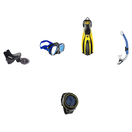 Mares Open Water Diver Course Package – Force-X LS Mask + Avanti 4X Fins + Ergo Dry Snorkel + 5mm Trilastic Boots + Puck 4 D…