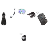 Tusa Open Water Diver Course Package – Zensee Pro Mask + SF-0112 Tri-Force Fins + Hyperdry Elite II Snorkel + HS 3mm Slipper…