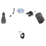 Tusa Open Water Diver Course Package – Zensee Pro Mask + SF-0112 Tri-Force Fins + Hyperdry Elite II Snorkel + HS 3mm Slipper…