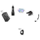Tusa Open Water Diver Course Package – Zensee Pro Mask + SF-0112 Tri-Force Fins + Hyperdry Elite II Snorkel + HS 3mm Slipper…