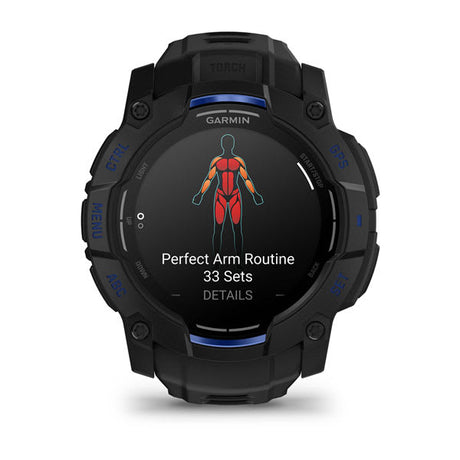 Garmin Instinct 3 50 mm AMOLED rugged GPS smartwatch, Black/Bolt Blue 4