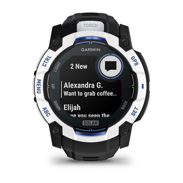 Garmin Instinct 3 50 mm Solar rugged GPS smartwatch, Whitestone 6