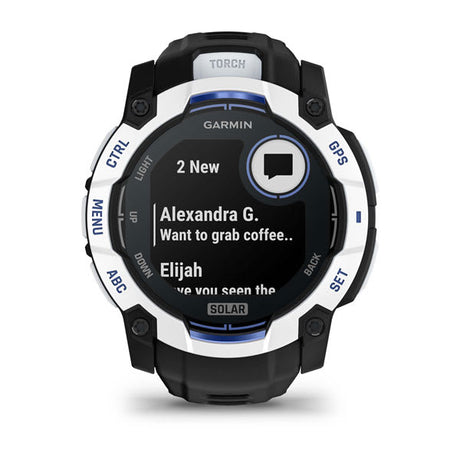 Garmin Instinct 3 50 mm Solar rugged GPS smartwatch, Whitestone 6
