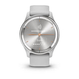 Garmin vívomove Trend Hybrid Smartwatch – Silver Stainless Steel Bezel with Mist Gray Case and Silicone Band