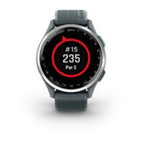 Garmin Approach S44 and S50 GPS Golf Smartwatch – S44: Golf Features / Silver Aluminum Bezel with Twilight Silicone Band