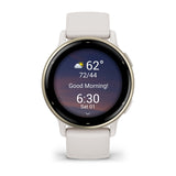 Garmin vívoactive 5 AMOLED GPS Fitness Smartwatch – Ivory and Cream Gold