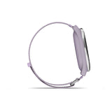 Garmin Approach J1 Junior GPS Golf Smartwatch – Silver Aluminum Bezel with Lilac ComfortFit Fabric Band