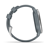 Garmin Approach S44 and S50 GPS Golf Smartwatch – S44: Golf Features / Silver Aluminum Bezel with Twilight Silicone Band