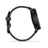 Garmin vívomove Trend Hybrid Smartwatch – Slate Stainless Steel Bezel with Black Case and Silicone Band