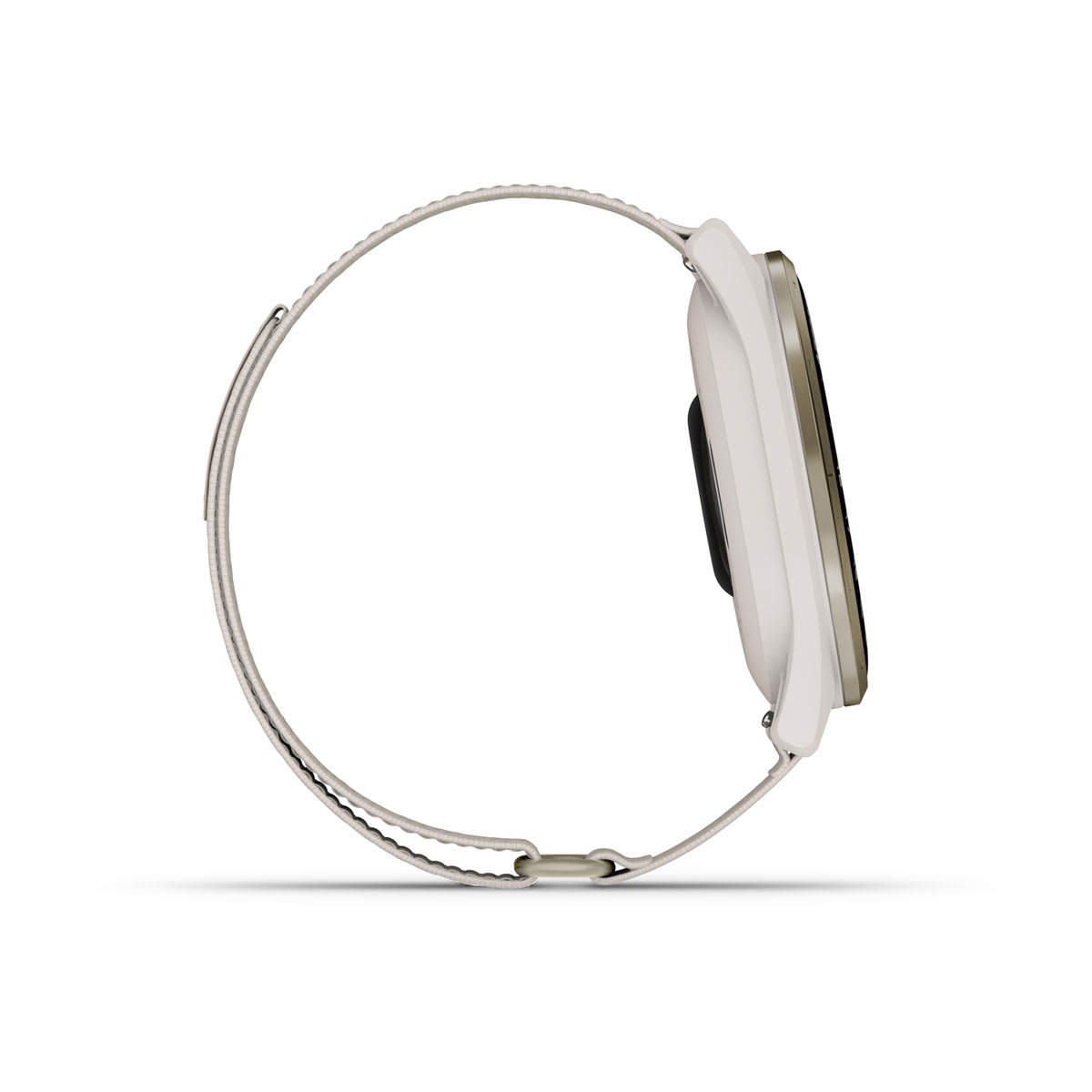 Garmin Approach S44 and S50 GPS Golf Smartwatch – S50: Golf & Fitness Features / Cream Gold Aluminum Bezel with Ivory Nylon Band