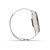 Garmin Approach S44 and S50 GPS Golf Smartwatch – S50: Golf & Fitness Features / Cream Gold Aluminum Bezel with Ivory Nylon Band
