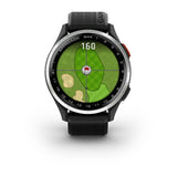 Garmin Approach S44 and S50 GPS Golf Smartwatch – S44: Golf Features / Silver Aluminum Bezel with Black Silicone Band