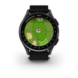 Garmin Approach S44 and S50 GPS Golf Smartwatch – S50: Golf & Fitness Features / Slate Aluminum Bezel with Black Nylon Band