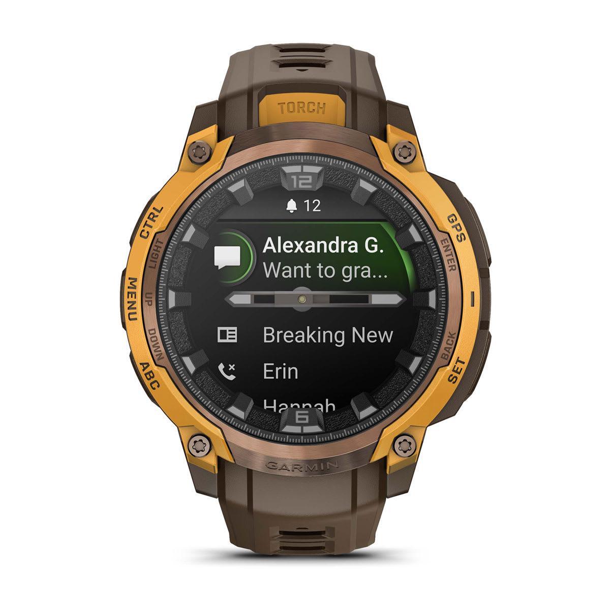 Garmin Instinct Crossover Hybrid GPS Smartwatch – AMOLED / Bronze/Sunburst