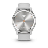 Garmin vívomove Trend Hybrid Smartwatch – Silver Stainless Steel Bezel with Mist Gray Case and Silicone Band