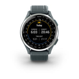 Garmin Approach S44 and S50 GPS Golf Smartwatch – S44: Golf Features / Silver Aluminum Bezel with Twilight Silicone Band