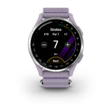 Garmin Approach J1 Junior GPS Golf Smartwatch – Silver Aluminum Bezel with Lilac ComfortFit Fabric Band