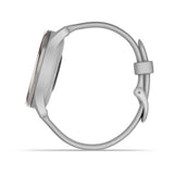 Garmin vívomove Trend Hybrid Smartwatch – Silver Stainless Steel Bezel with Mist Gray Case and Silicone Band