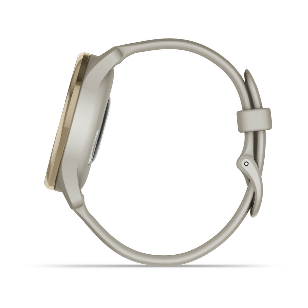 Garmin vívomove Trend Hybrid Smartwatch – Cream Gold Stainless Steel Bezel with French Gray Case and Silicone Band