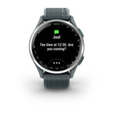 Garmin Approach S44 and S50 GPS Golf Smartwatch – S44: Golf Features / Silver Aluminum Bezel with Twilight Silicone Band