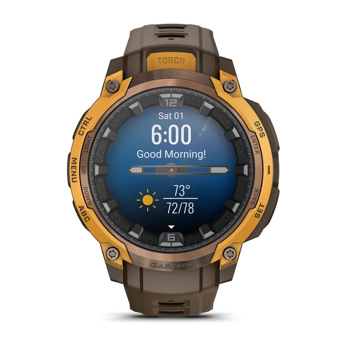 Garmin Instinct Crossover Hybrid GPS Smartwatch – AMOLED / Bronze/Sunburst