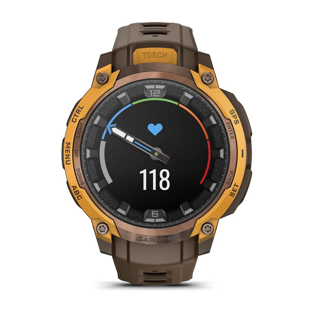 Garmin Instinct Crossover Hybrid GPS Smartwatch – AMOLED / Bronze/Sunburst