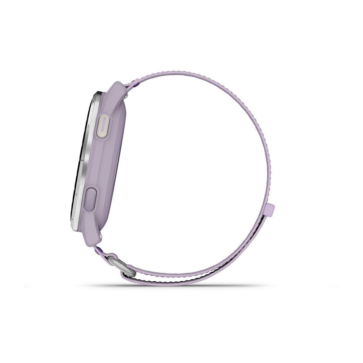 Garmin Approach J1 Junior GPS Golf Smartwatch – Silver Aluminum Bezel with Lilac ComfortFit Fabric Band