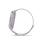 Garmin Approach J1 Junior GPS Golf Smartwatch – Silver Aluminum Bezel with Lilac ComfortFit Fabric Band