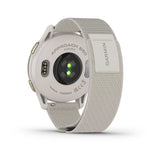 Garmin Approach S44 and S50 GPS Golf Smartwatch – S50: Golf & Fitness Features / Cream Gold Aluminum Bezel with Ivory Nylon Band
