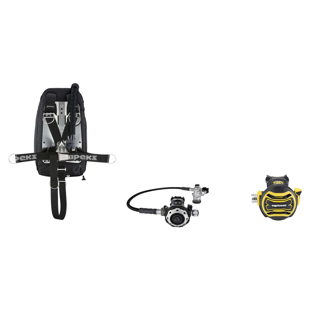 Apeks Regulator + BCD Scuba Package – WTX-D30 Complete BCD S/S Black/Grey UV + MTX-RC Regulator + XTX40 Octopus — includes A…
