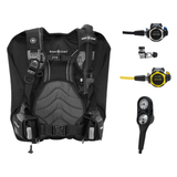 Aqualung Regulator + BCD Scuba Package – Dimension BCD Black/Charcoal + Leg3nd Regulator + Leg3nd Octopus + 2-Gauge Console…