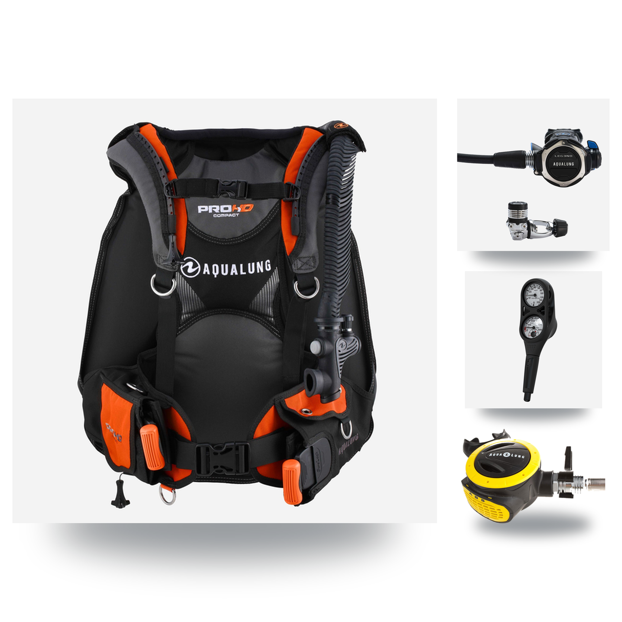 Aqualung Regulator + BCD Scuba Package – Pro HD Compact BCD + LEG3ND Regulator + Octopus + Console — includes Aqualung Pro H…