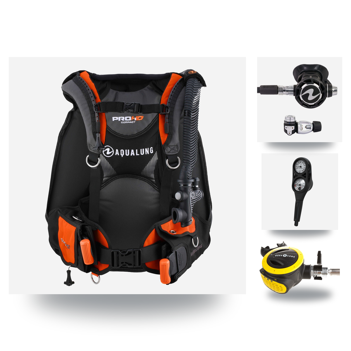 Aqualung Regulator + BCD Scuba Package – Pro HD Compact BCD + LEG3ND Regulator + Octopus + Console — Aqualung Helix Compact…