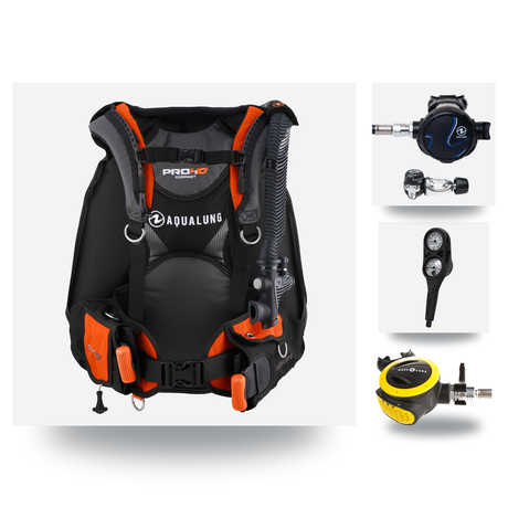 Aqualung Regulator + BCD Scuba Package – Pro HD Compact BCD + LEG3ND Regulator + Octopus + Console — Aqualung Titan