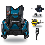 Aqualung Regulator + BCD Scuba Package – Pro HD Mens BCD + LEG3ND Regulator + Octopus + Console — Black/Petrol, Aqualung Tit…