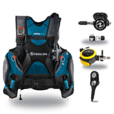 Aqualung Regulator + BCD Scuba Package – Pro HD Mens BCD + LEG3ND Regulator + Octopus + Console — Black/Petrol, Aqualung Hel…